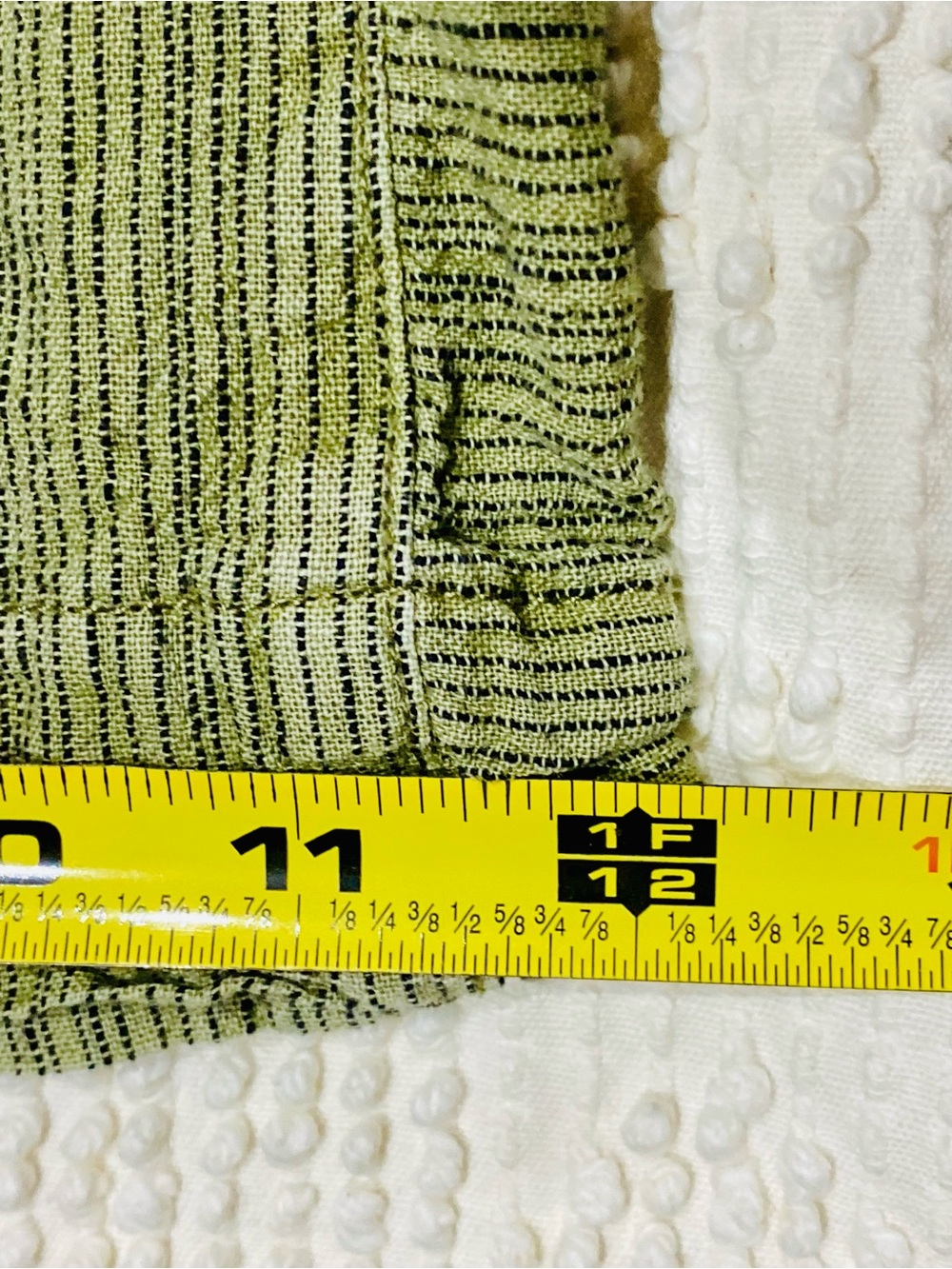 Anthropologie Capris. Olive With Black Pinstripe Wide Leg Linen Blend Size XS - Picture 11 of 15